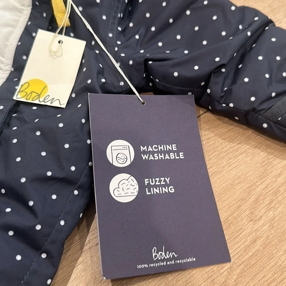 Mini Boden Baby Novelty Panda Snowsuit, Constellation Grey Navy 3/6 months NWT